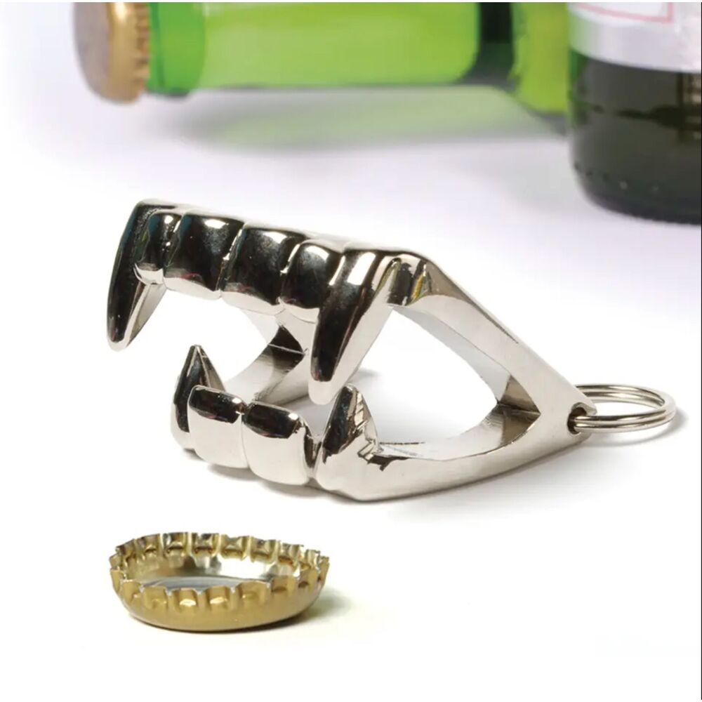 2/$20 GAMA-GO BITE ME Stainless Steel Vampire Teeth Bottle Opener Keychain